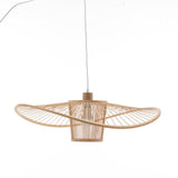 Elysian Breeze Natural Hand-Woven Bamboo Wide Brim Pendant Lamp