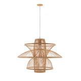 Aurora Natural Hand-Woven Bamboo 3-Layer Pendant Lamp Light