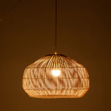 Solara Sphere Natural Hand-Woven Bamboo Cage Pendant Lamp Light