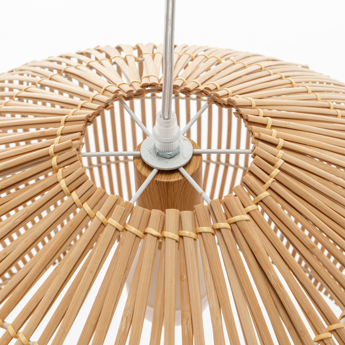 Solara Sphere Natural Hand-Woven Bamboo Cage Pendant Lamp Light