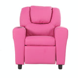 Set of 2 Oliver Kids Recliner Chair Sofa Children Lounge Couch PU Armchair Pink