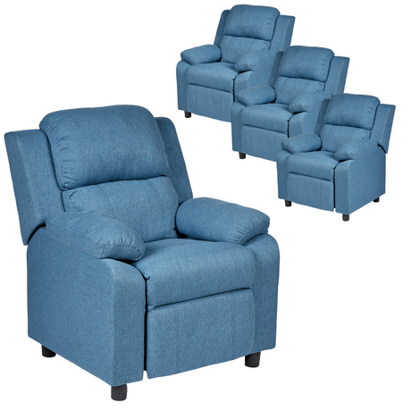 1 Set of 4 Erika Navy Blue Adult Recliner Sofa Chair Blue Lounge Couch Armchair Furniture