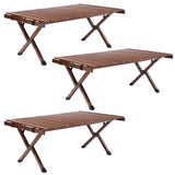 3x 93cm Foldable Bamboo Outdoor Camping Table Waterproof Wooden Travel - Large