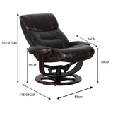 Julio Faux Leather Premium Reclining Lounge Arm Chair w/ Ottoman Swivel Sofa