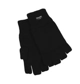 3M Thinsulate Womens Fingerless Knit Gloves Polar Insulation Thermal in Black