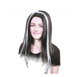 Womens VAMPIRE WIG Long Straight Wig Costume Party Hair Accessory Halloween