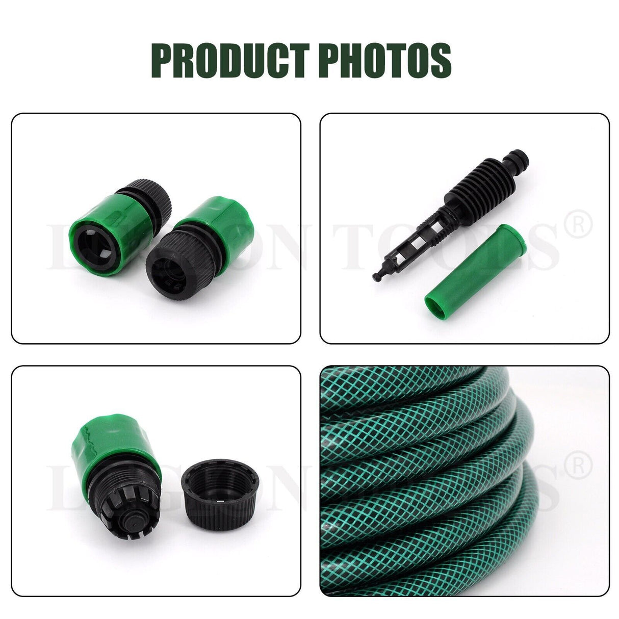 5pc Garden Water Hose Pipe w/ Connecting Set 15m For Watering Garden Car Wash