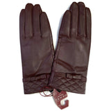 Dents Womens Kitty Sheepskin Genuine Leather Gloves Warm Winter Ladies - Burgundy