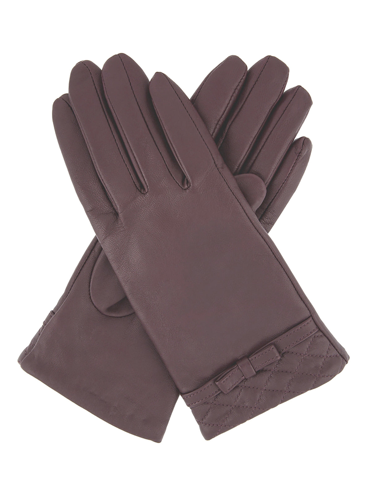 Dents Womens Kitty Sheepskin Genuine Leather Gloves Warm Winter Ladies - Burgundy