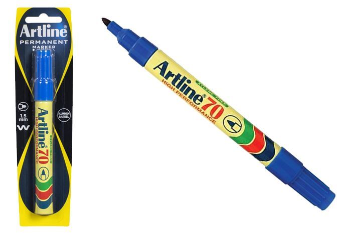 1x Artline 70 Permanent Marker 1.5mm Bullet Nib - Blue