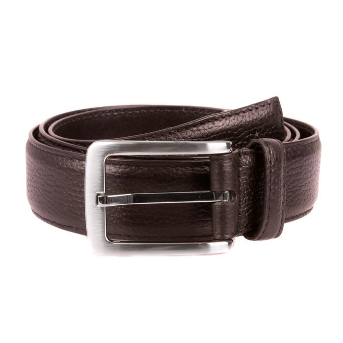 Dents Mens Lined Leather Sleek Belt with Gift Box in Brown