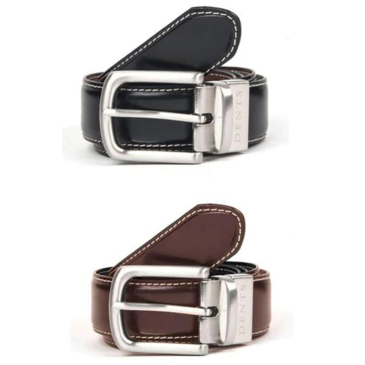 Dents Mens Reversible Lined Leather Belt in Gift Box in Black/Brown