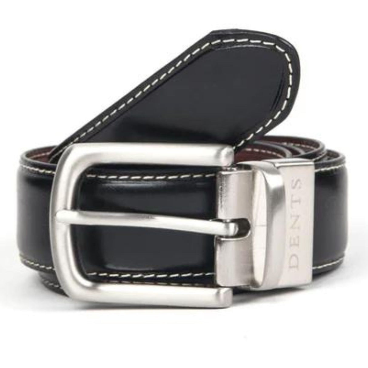 Dents Mens Reversible Lined Leather Belt in Gift Box in Black/Brown