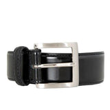 Dents Mens Contrast-Lined Leather Belt - Black