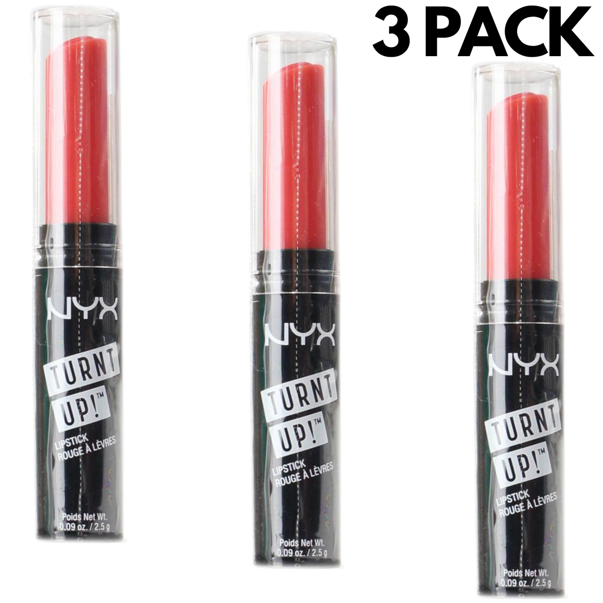 3pcs Nyx Professional Makeup 2.5g Turnt Up Lipstick - 14 Rags To Riches