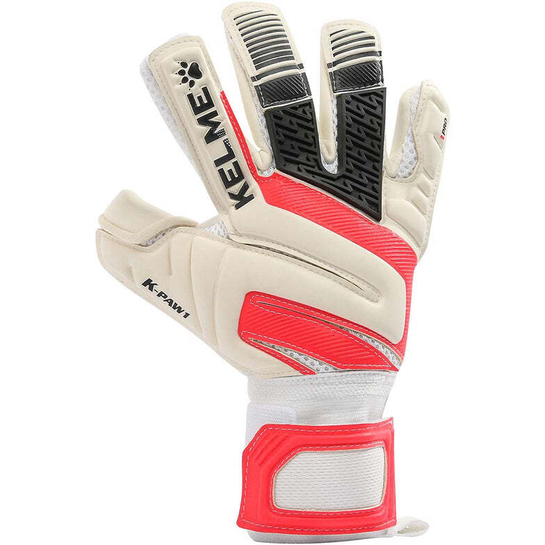 KELME K-Paw1 Pro Goalkeeper Gloves Soccer Football in White/Red