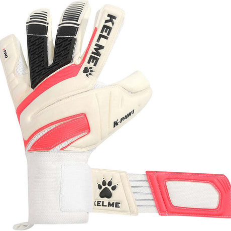 KELME K-Paw1 Pro Goalkeeper Gloves Soccer Football in White/Red