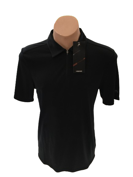 Head Mens Basic Technology Endo Dry And Ergo Stretch Polo Tennis Sport  - Black