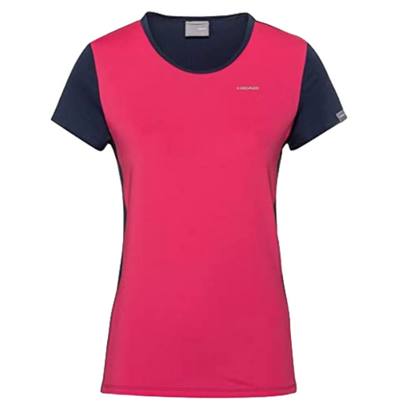 HEAD Womens Mia T-Shirt Tennis Sports Gym Workout - Magenta/Dark Blue