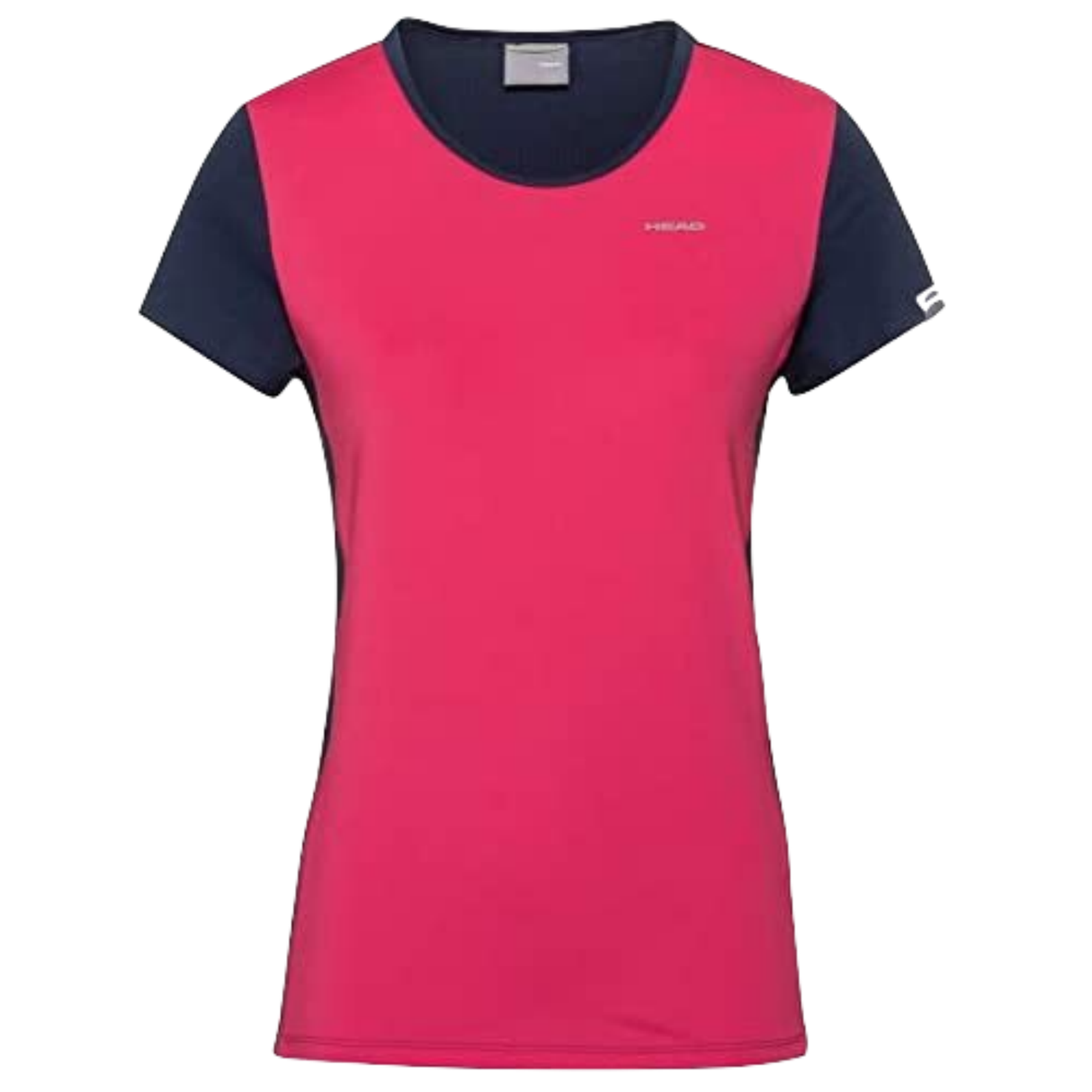 HEAD Girls Mia Tennis Top T-Shirt Competition Short Sleeve Tee - Pink/Dark Blue