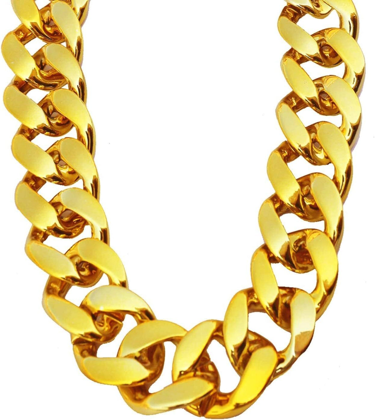 Adjustable Big Links Plastic Gold Color Chain Necklace Chunky Choker Party Costume Pimp