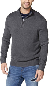 Nautica Mens Quarter-Zip Sweater Charcoal Heather - XX-Large