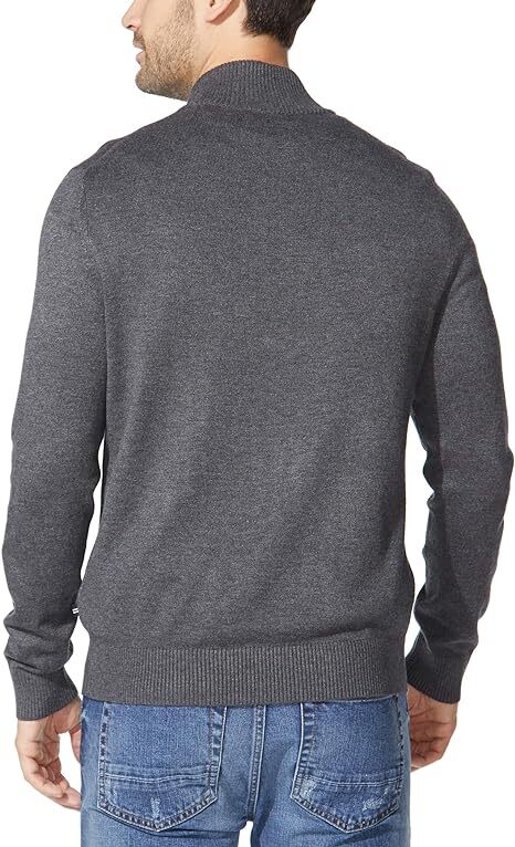 Nautica Mens Quarter-Zip Sweater Charcoal Heather - XX-Large