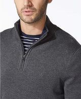 Nautica Mens Quarter-Zip Sweater Charcoal Heather - XX-Large