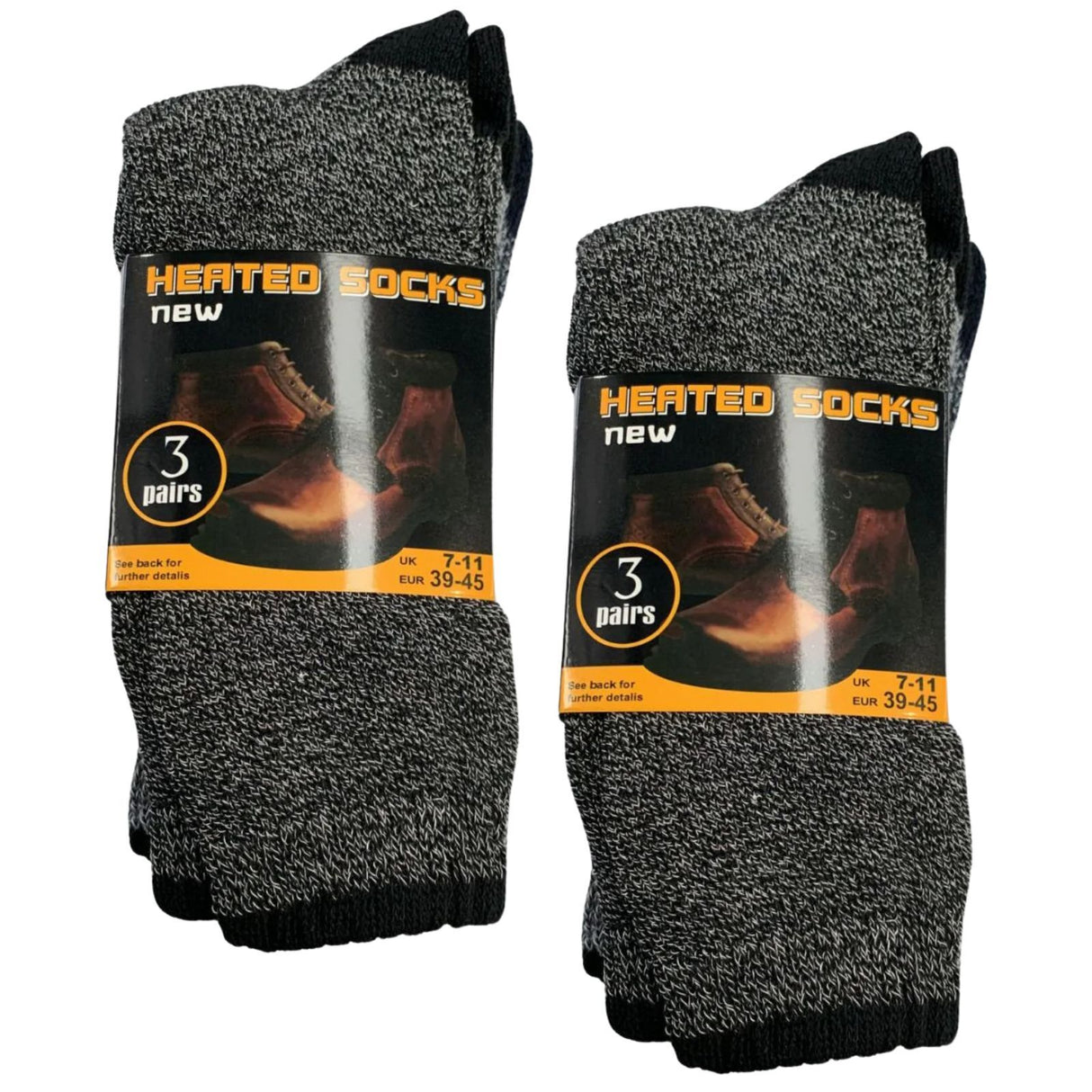 6 Pairs Mens THERMAL HEATED SOCKS Warm Winter Comfort Mens Work Size UK 7-11