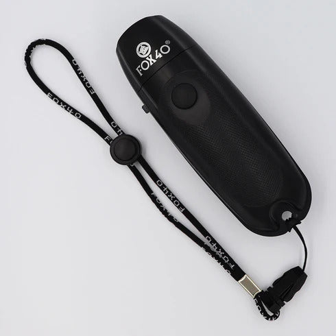 Fox 40 Electronic Whistle with Wrist Lanyard in Black