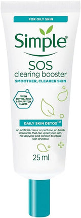 Simple 25ml SOS Clearing Booster Long Lasting Shine & Blemish Control