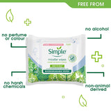 1 Pack of 20 Simple Micellar Wipes For Sensitive Skin