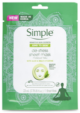 Simple De-Stress Sheet Mask Kind To Skin With Aloe Vera & Multi-Vitamins 23ml