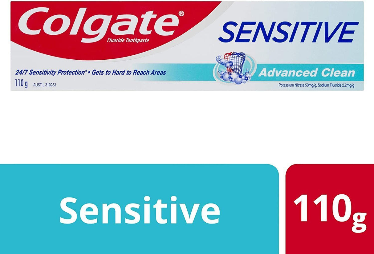 Colgate Sensitive Advanced Clean Sensitive Toothpaste Teeth Pain Relief 110g