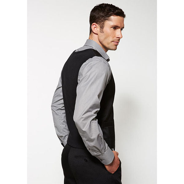 Mens Peaked Vest Waistcoat w/ Knitted Back Suit Formal Wedding Dress Up