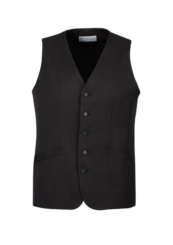 Mens Bamboo Blend Longline Vest Waistcoat w/ Stretch Business Forrnal Dress - Charcoal