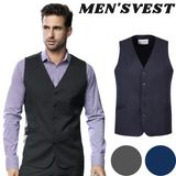 Mens Bamboo Blend Longline Vest Waistcoat w/ Stretch Business Forrnal Dress - Navy