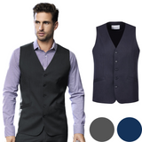 Mens Bamboo Blend Longline Vest Waistcoat w/ Stretch Business Forrnal Dress - Navy