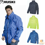 HUSKI STRATUS RAIN JACKET Waterproof Workwear Concealed Hood Windproof Packable