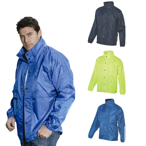 HUSKI STRATUS RAIN JACKET Waterproof Workwear Concealed Hood Windproof Packable