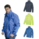 HUSKI STRATUS RAIN JACKET Waterproof Workwear Concealed Hood Windproof Packable