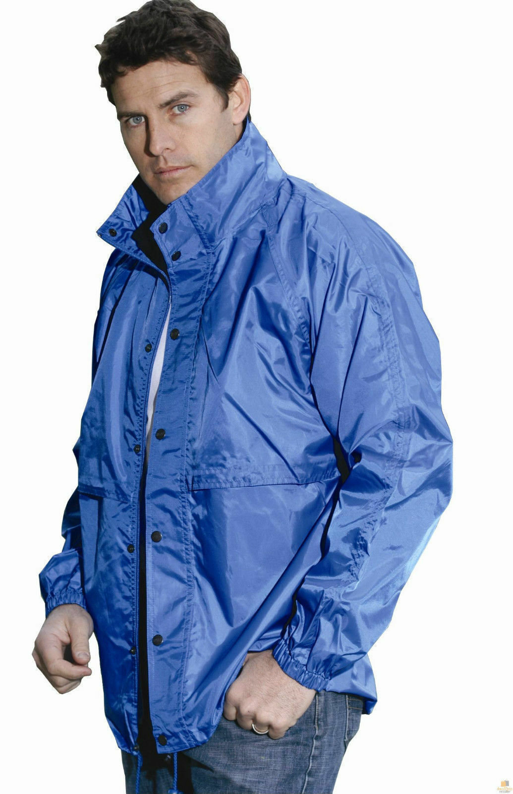 HUSKI STRATUS RAIN JACKET Waterproof Workwear Concealed Hood Windproof Packable