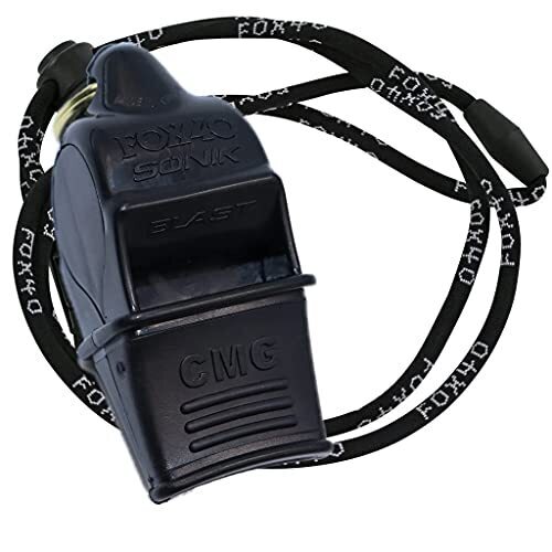 Fox 40 Sonik Blast CMG Pealess Whistle Outdoor Safety Referee Sports - Black