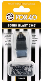 Fox 40 Sonik Blast CMG Pealess Whistle Outdoor Safety Referee Sports - Black