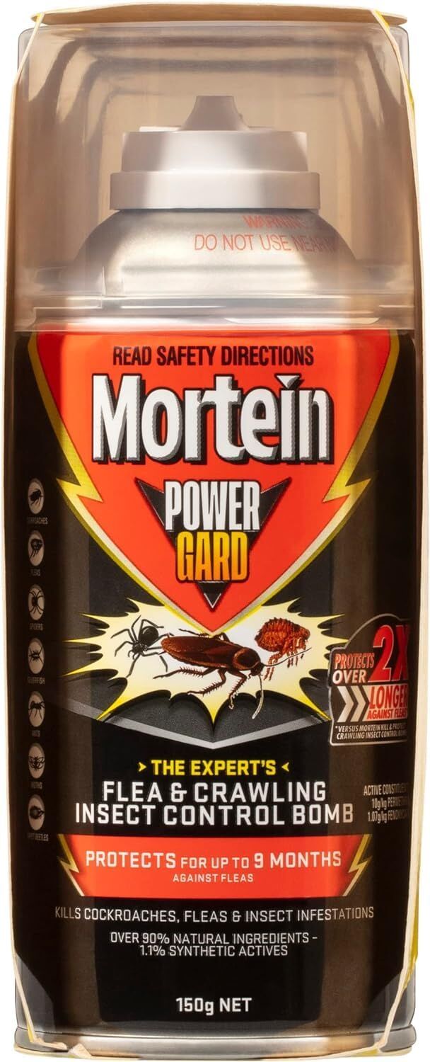 Mortein Powergard Indoor Pest Control Spray, 90% Natural, 9-Month Protection, 450g Total (3x150g)