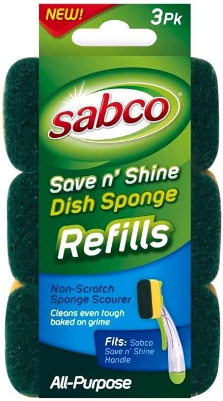 3-Pack Sabco Save N Shine Dish Sponge Scourer Refill