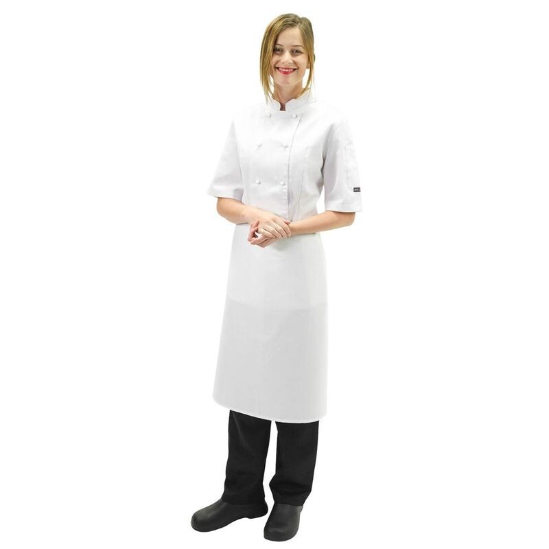 Pro Chef 3/4 Waist Apron - White - No Pocket (86cm x 70cm)