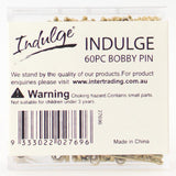 60x Indulge Hair Bobby Pin Assorted Colours In Display Box