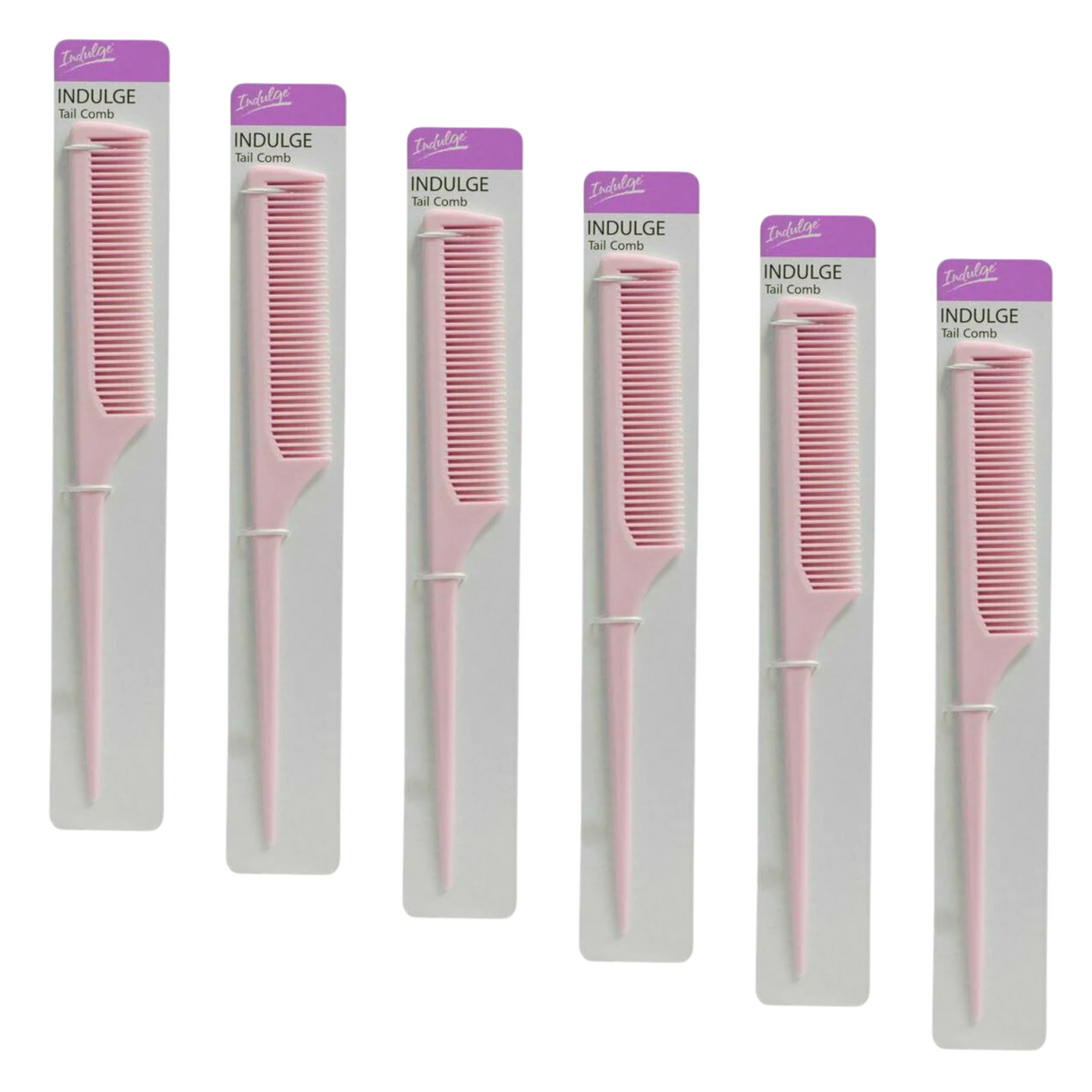 6x Indulge Tail Comb Hair Brush - Pink