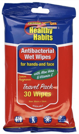 Kwik Life Healthy Habits Anti-Bacterial Wet Lemon Fragrance Wipes - 1 Pack of 30